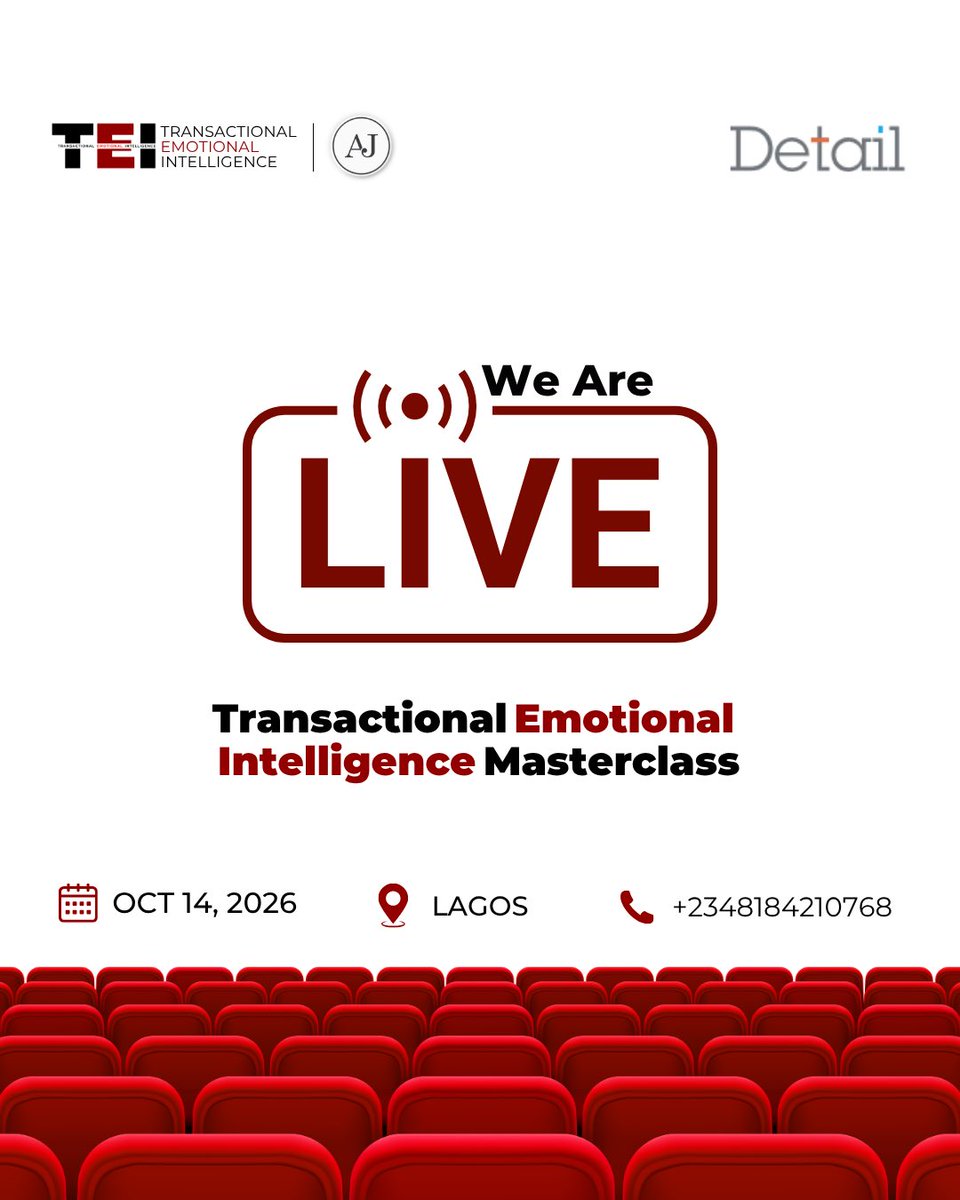 DETAILnigeria's tweet photo. The Masterclass is live!

#TEI #WeAreLive #Masterclass #Negotiations #AyuliJemide https://t.co/NCajBWMp9e