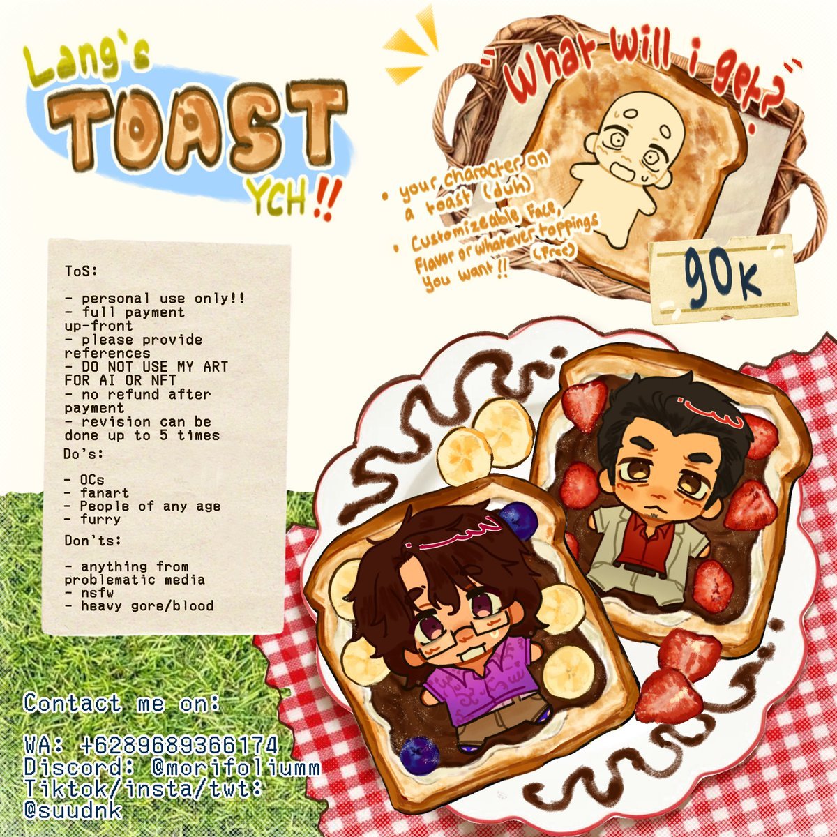 suudnk's tweet photo. RT and likes are appreciated!!!🍞🌱 

Haiahaiahaia im opening a bread YCH comms!! Local only^w^ 3 slots available!
DM me if u're interested https://t.co/qsO6aSZktL