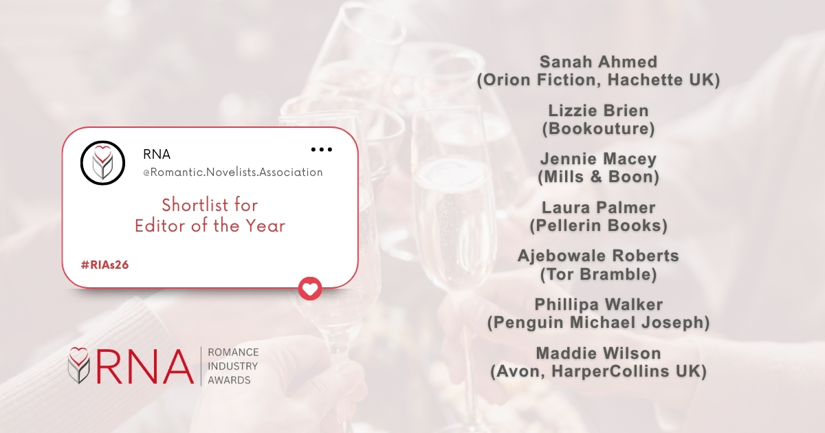 RNAtweets's tweet photo. Congratulations to the shortlist for the 2026 Romance Industry Awards #RIAs26

Thank you to the unseen champions who bring romantic fiction to readers!

Come celebrate with us at the awards lunch ceremony on Wed, 4th of November. More info 👇
https://t.co/XDZWv6UXtW https://t.co/40DkLlVl09