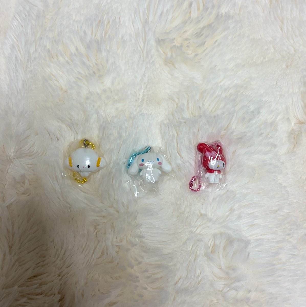 I8NyA__'s tweet photo. 【交換】サンリオキャラクターズ　マスコット&amp;グミ　セブンイレブン

譲:シナモロール・こぎみゅん・マイメロ
求:キティ・ウサハナ>コロコロクリリン

郵送にて対応。
複数交換してくださる方優先。
お気軽にお声掛けください。 https://t.co/ifw7FFeF8Z