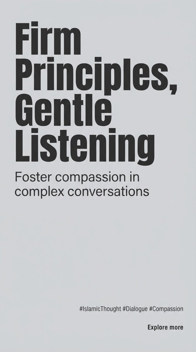 ReaderDiligent's tweet photo. True dialogue blends firm principles with empathy and deep listening. Let's foster compassion in complex conversations and build understanding together. Explore more at #IslamicThought #Dialogue #Compassion https://t.co/BzRpCYGOw4