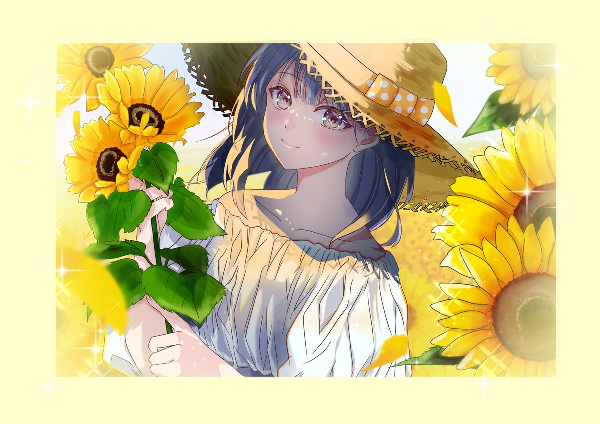 chan_saku2021's tweet photo. 長良川鉄道様の車両に作品を展示していただく機会をいただきました！
参加させていただきましてありがとうございます✨

美濃市の【洲原ひまわりの里】をテーマに描いた作品です🌻以前描いたひまわりちゃん🌻

車内展示、初めてで楽しみです☺️
私もぜひ車両に乗ってみたいと思います🚃✨
＃ブイミノ５ https://t.co/IxXBZ9QI74