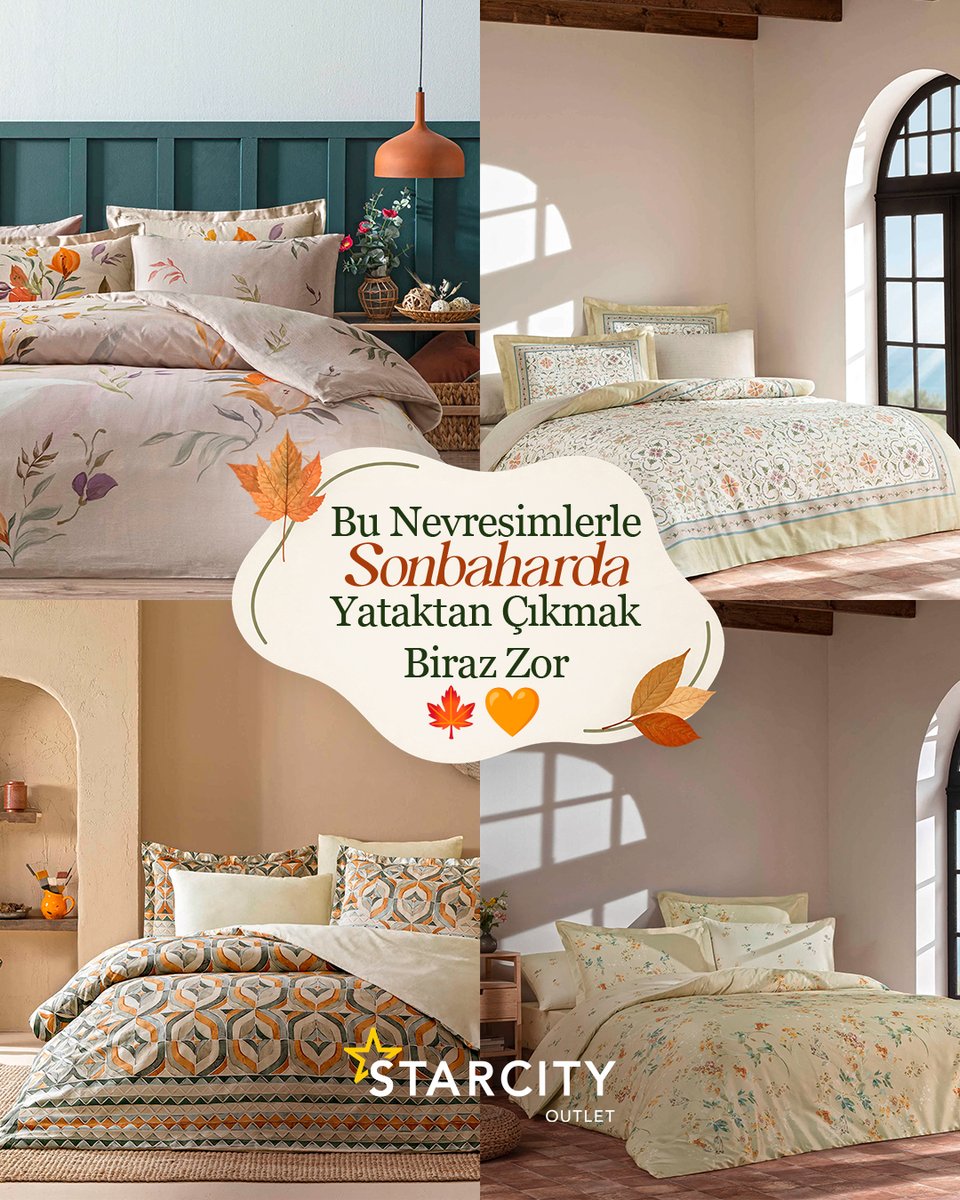 starcityoutlet's tweet photo. Sonbaharda “5 dakika daha” bahanesine yeni bir sebep geldi. 👀
Tarzına en çok yakışan nevresim takımını Linens’te seç, odanın havasını Starcity Outlet’le değiştir. 🛏️✨
#StarcityOutlet #Linens #NevresimTakımları #Nevresim #EvAlışverişi #Starcity #Alışveriş #İndirim #Outlet https://t.co/mkd2DPLqSq