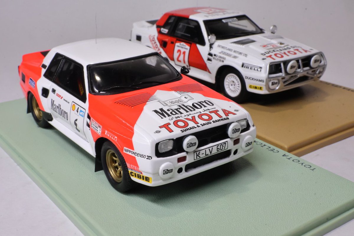 go_Matin's tweet photo. 今日のおもちゃ。
その昔ビザール社からリリースされてたA60系/A70系のラリー車たち。
スケールモデルとしての出来栄えでほ現スパーク製品より一、二段劣ってたとしても世に出してくれたこと自体が素晴らしい系のミニカー群。実車の活躍期から40年過ぎた今、改めて新作が出るとは思いにくいし。 https://t.co/OGT2qDrbEH