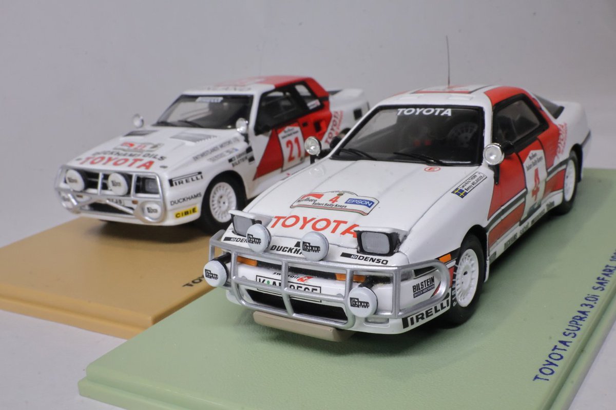 go_Matin's tweet photo. 今日のおもちゃ。
その昔ビザール社からリリースされてたA60系/A70系のラリー車たち。
スケールモデルとしての出来栄えでほ現スパーク製品より一、二段劣ってたとしても世に出してくれたこと自体が素晴らしい系のミニカー群。実車の活躍期から40年過ぎた今、改めて新作が出るとは思いにくいし。 https://t.co/OGT2qDrbEH