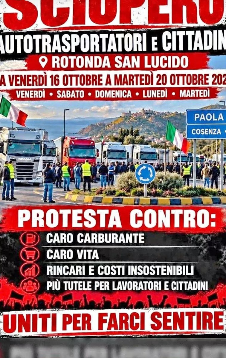Soren1973's tweet photo. In #Calabria nessuno ne parla. La gente muore di fame, blocchi da due settimane e nessuno ne parla. Dove sono i vari #Schlein #Bonelli #Fratoianni #Conte #Tridico (le priorità sono altre) #Occhiuto e tutto il #Governo nazionale? Ne parliamo alle prossime #Elezioni https://t.co/UY1HYhGlkd