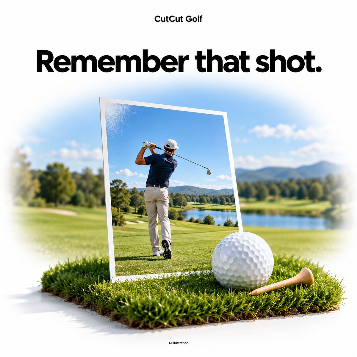 CutCut_Golf's tweet photo. Keep a clip of the shot you'll want to watch again. AI illustration. https://t.co/Ab02qk8NpT