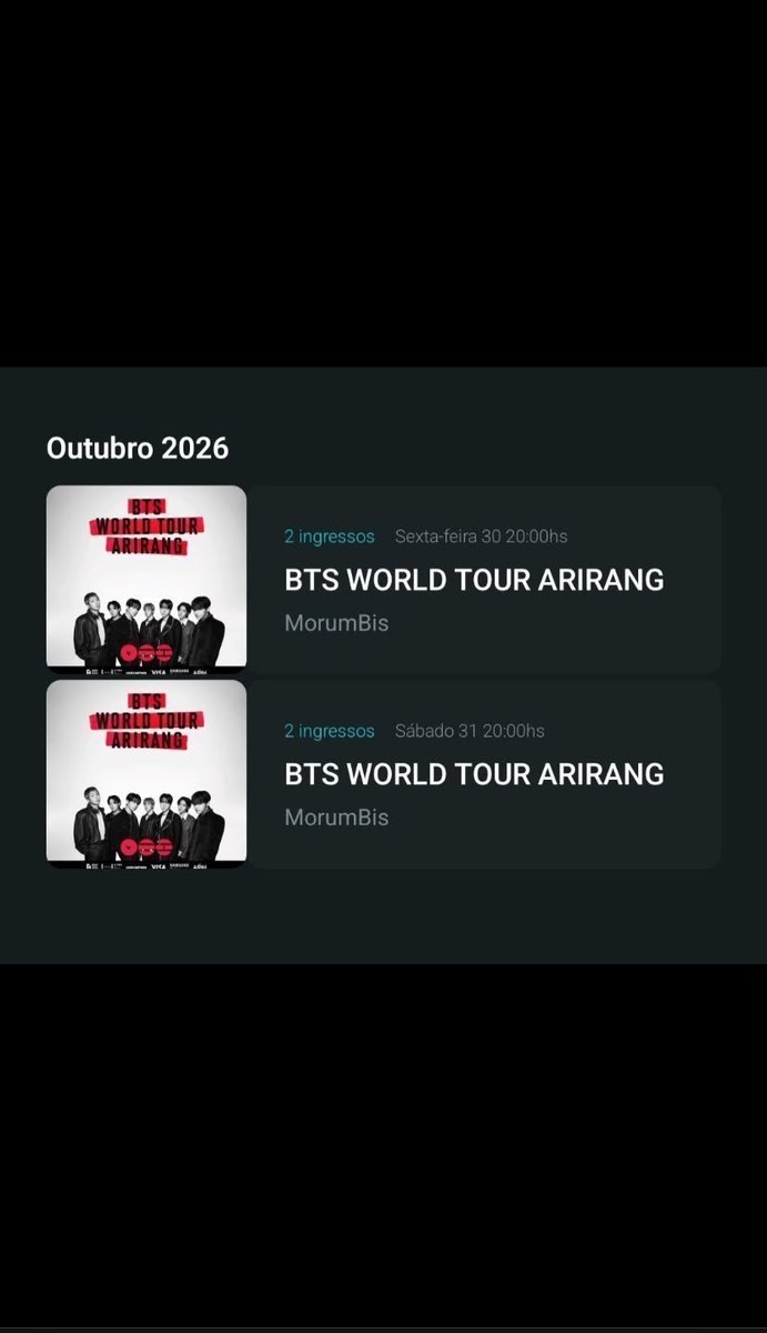 gabibts23's tweet photo. VENDO MEUS INGRESSOS BTS

Show BTS WORLD TOUR ARIRANG!
📍Morumbis 

PISTA E ARQUIBANCADA

MEIA e INTEIRA 🎟

Dia 31/10
Dia 30/10

Comprovo o ingresso certinho, interessados DM 

WHATSAPP:https://t.co/aUbaw8XsPX

bts, show, ingresso, venda, compro, morumBis, São Paulo compro BTSST https://t.co/dxTCN7609n