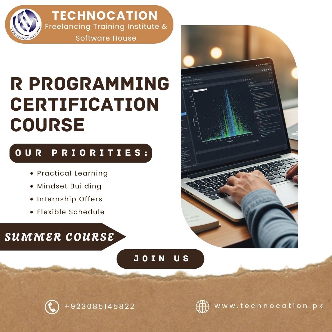 TechnocationSo's tweet photo. π Learn R Programming at Technocation, Rawalpindi! Build skills in statistical computing, data analysis, and data visualization with practical training. π
π https://t.co/PK7scEeR4M
π +92 308 514 5822
#RProgramming #DataAnalysis #ProgrammingCourse https://t.co/vJJN1ToUgx
