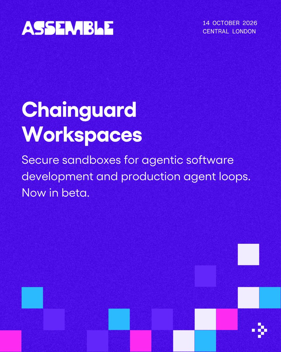 chainguard_dev's tweet photo. 🏝️ Chainguard Workspaces: secure sandboxes for agentic software development and production agent loops. Now in beta.

📚 Chainguard Libraries: broader ecosystem coverage with new Libraries for Go and .NET, deeper protection with CVE remediation for Go and JavaScript, and faster threat response with zero-day protection powered by Athena.

🧑‍🌾 Guardener Use Cases: Guardener can now migrate your containers from the CLI, swap your GitHub Actions for Chainguard Actions with the GitHub app, and show migration opportunity insights in a new console dashboard.