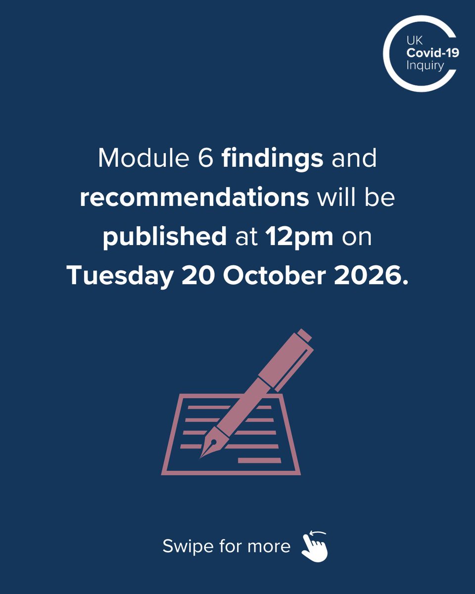 covidinquiryuk's tweet photo. 1/ Next Tuesday, we will publish the Inquiry's sixth report: ‘Care Sector’ (Module 6).

Module 6 investigates the impact of the pandemic on the publicly and privately funded adult social care sector in England, Scotland, Wales and Northern Ireland. https://t.co/yyMtxlu8Jg