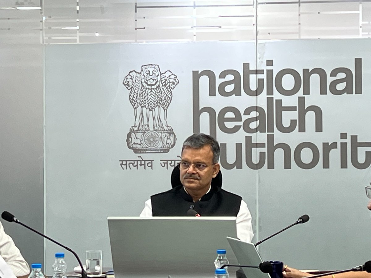 AyushmanNHA's tweet photo. A State Review Meeting chaired by Dr. @Sunil_Barnwal CEO, NHA, brought together officials from #Goa, #Karnataka, #Puducherry &amp; #AndamanandNicobar to review #PMJAY &amp; #ABDM progress, address implementation gaps &amp; accelerate seamless, accessible &amp; citizen-centric healthcare delivery https://t.co/86wZScLF0C