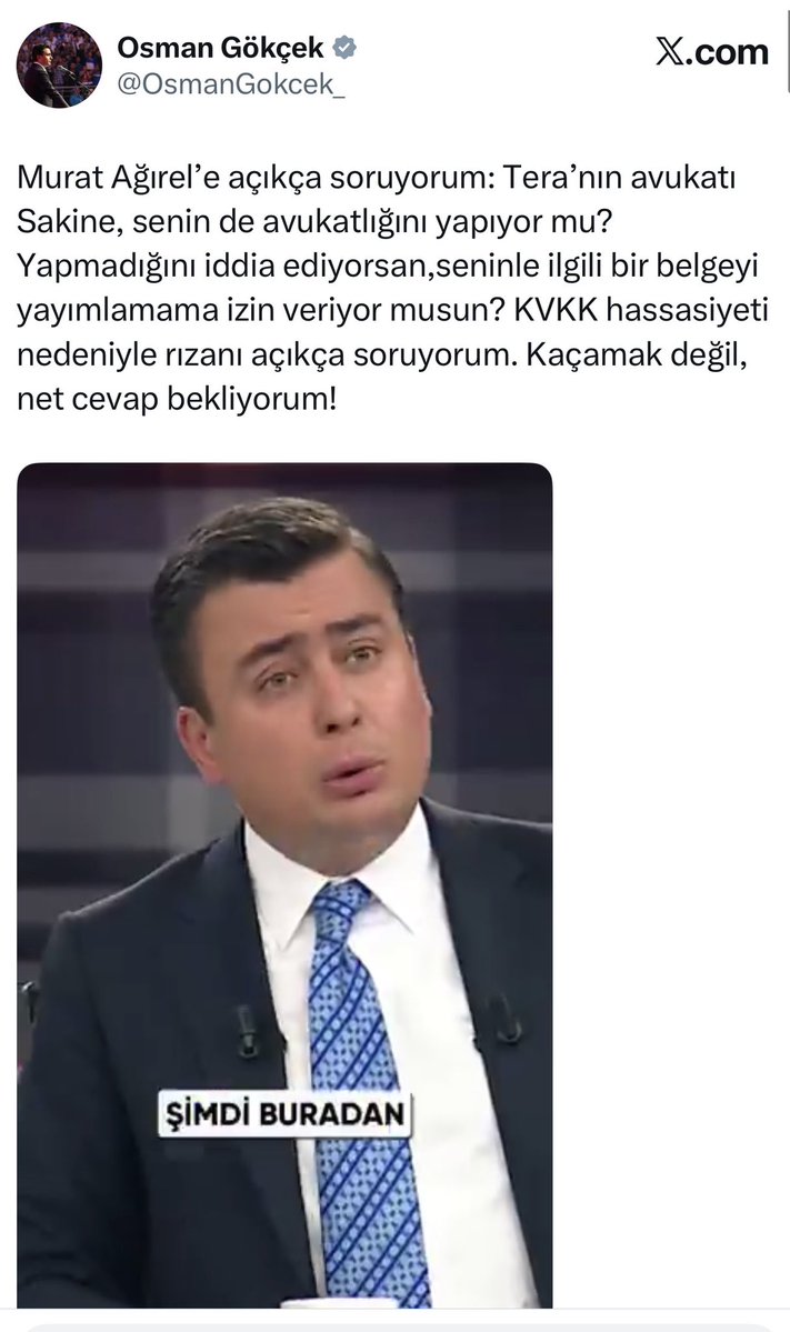 muratagirel's tweet photo. OSMAN GÖKÇEK!

Ailece akşam yatıyorsunuz beni düşünüyorsunuz, sabah kalkıyorsunuz beni düşünüyorsunuz. Zordur kuyruk acısı!

Tutuklatmayı başaramadınız, şimdi de itibar suikastına devam mı ediyorsunuz?

Vız gelir, tırıs gidersiniz!

CEVABIMI SANA TELEFONDA VERDİM, PAZARTESİ GÜNÜ TELEVİZYON YAYININDA DA KAMUOYUNA AÇIKLADIM!

Kaç defa cevap verince anlayacaksın?

Sakine Hanım’ı tanıyorum. Hayatım boyunca yalnızca iki kez gördüm. Çok iyi bir avukattır. Kimin avukatlığını yapıyor bilmiyorum,ilgilenmiyorum.Kendisine vekâlet vermedim. Aramızda sözleşme veya mali ilişki yok.

BÜYÜK İFŞANIZ BU MU?

HODRİ MEYDAN!

Sakine Hanım’la avukat-müvekkil, danışman-danışan veya mali ilişkim olduğunu tek bir belgeyle ispatla, gazeteciliği bırakacağım!

İSPATLAYAMAZSAN MİLLETVEKİLLİĞİNDEN İSTİFA EDECEK MİSİN?

Üstelik Almanya’da görüştüğüm herkesi, Sakine Hanım da dâhil olmak üzere, eksiksiz biçimde başsavcı vekiline anlattım!

Gelelim bahsettiğin ses kaydına!

Siz iyi bilirsiniz usulsüz dinlemeyi, ses kaydı almayı!

HAMAG dosyasını araştırırken, müvekkiliyle ilgili beni arayan Ali Rıza Töngür’ün avukatı, konuşmamızı izinsiz kaydetmiş .

Edindiğim bilgiye göre kayıt, Derya üzerinden Gökçek’e ulaşıyor.

Hülya ve Ahmet Gökçek’e yapılan alışveriş merkezi satışına aracılık eden Derya Sinem isimli kişi Gökçeklerin baskısı ile Avukat hanımı ‘’kaynak sensin  ‘’diye tehdit ediyor, işleri iptal ediliyor ve baskı görüyor. Bu konuyla ilgili yazışmalar da mevcut!

İZİNSİZ ALINAN SES KAYDI SENİN ELİNDE NE ARIYOR?

Kimlere haber kaynaklarımı öğrenmek için baskı yapıldı? Kimler tehdit edildi?

SAYIN BAŞSAVCI, BU İDDİALAR ARAŞTIRILMALIDIR!  Soruşturmada tanıklık yapacak kişiler baskı altına alınmış. @ankaracbs @adalet_bakanlik 

Asıl meseleye gelelim!

Araştırmamda, Velbert’teki alışveriş merkezinin satışına aracılık eden Derya Sinem’in, Gökçek ailesi dışında Mustafa İlbak ve Çeçen ailelerinden kişilere de Almanya’da gayrimenkuller sattığına ilişkin bilgiler bulunuyor.

Başka kimlere, hangi taşınmazlar satıldı? Alıcılar arasında Türkiye’den firar edenler var mı? Paralar nereden geldi? Gerçek faydalanıcılar kimler?

BUNLARI ARAŞTIRMAMDAN MI KORKUYORSUNUZ?

Ve son teklifim!

Benim ve ailemin, senin ve ailenin son 15 yıllık mal varlıkları, banka hesapları, fon ve kripto yatırımları, tüm para hareketleri, HTS ve baz istasyonu kayıtları incelensin!

YARIN BİRLİKTE SAVCILIĞA DİLEKÇE VERELİM!

VAR MISIN OSMAN GÖKÇEK?
