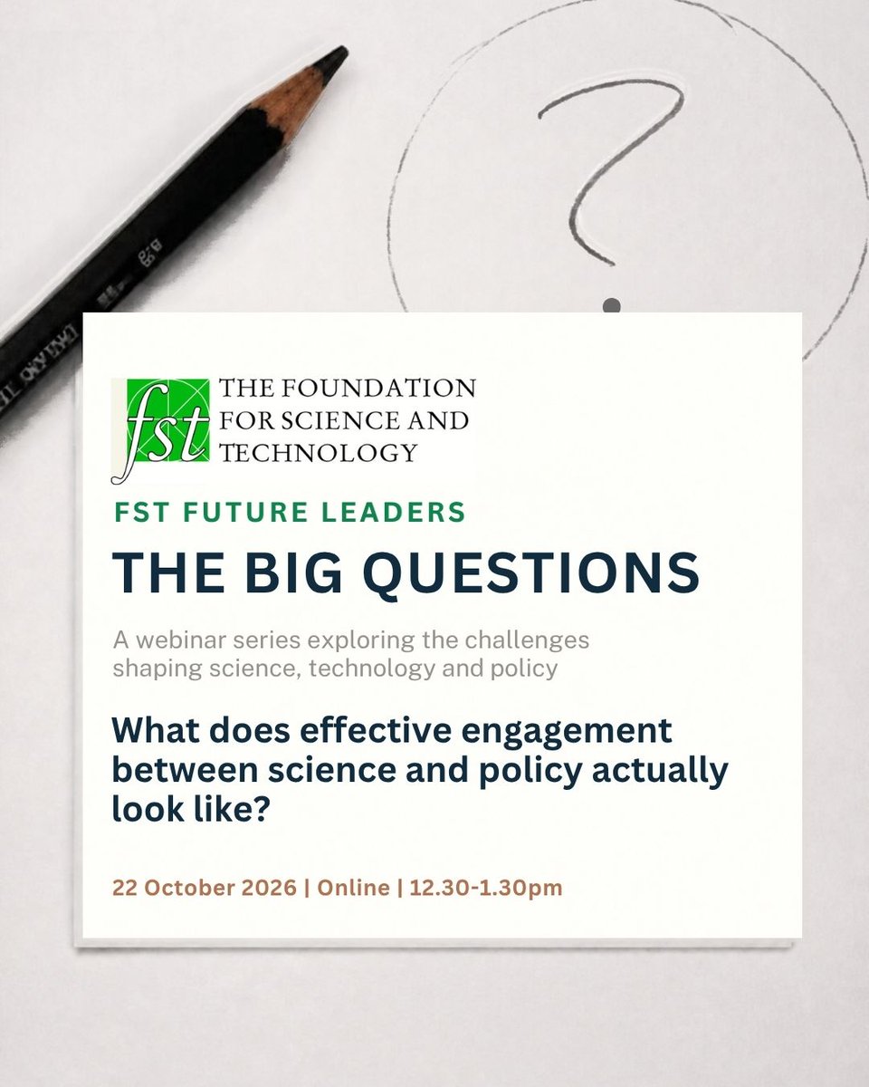 FoundSciTech's tweet photo. 📢 Next week! Join us for a lunchtime webinar with Foundation Future Leaders from across academia and policy to answer the big question: What does effective engagement between science and policy actually look like?
Book your free place here: https://t.co/ImktCKim3P #FSTEvents https://t.co/WiBa8gVfBR