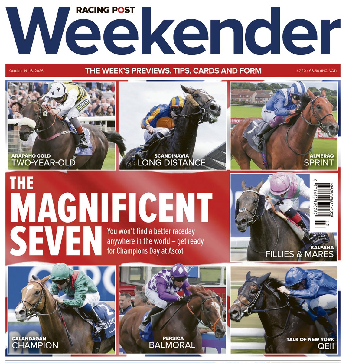 RPWeekender's tweet photo. It's @RPWeekender Wednesday! 🤩 🗞️

🏇 Cards, form, results and tips for Champions Day
🇮🇪 Robbie Wilders' Irish fancies 
🗣️ Alistair Jones with the week's talking points 
🎙️ Ed Walker on his running plans 
PLUS much, much more.

AVAILABLE IN SHOPS NOW! https://t.co/OotPYK4iFf