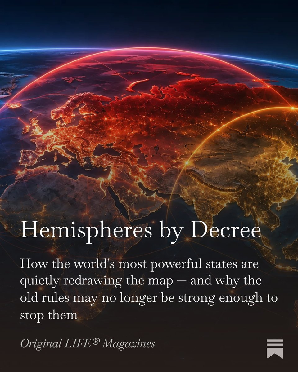 OrigLIFEmags's tweet photo. Great powers are redrawing the world—without treaties.
Hemispheres by Decree explains how.

Read: OriginalLIFEmagazines_Substack

#Geopolitics #WorldOrder https://t.co/MJPUgqwDyf