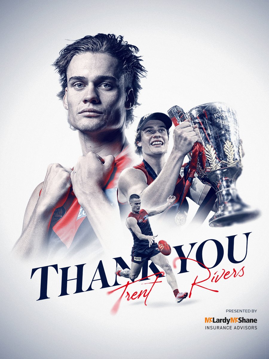 melbournefc's tweet photo. 140 games, 2021 Premiership player, Melbourne Demon No. 1358 🥇💙❤️ Thanks, Riv.

📝 | https://t.co/a7imq0Te58 https://t.co/CufW4kjgrU