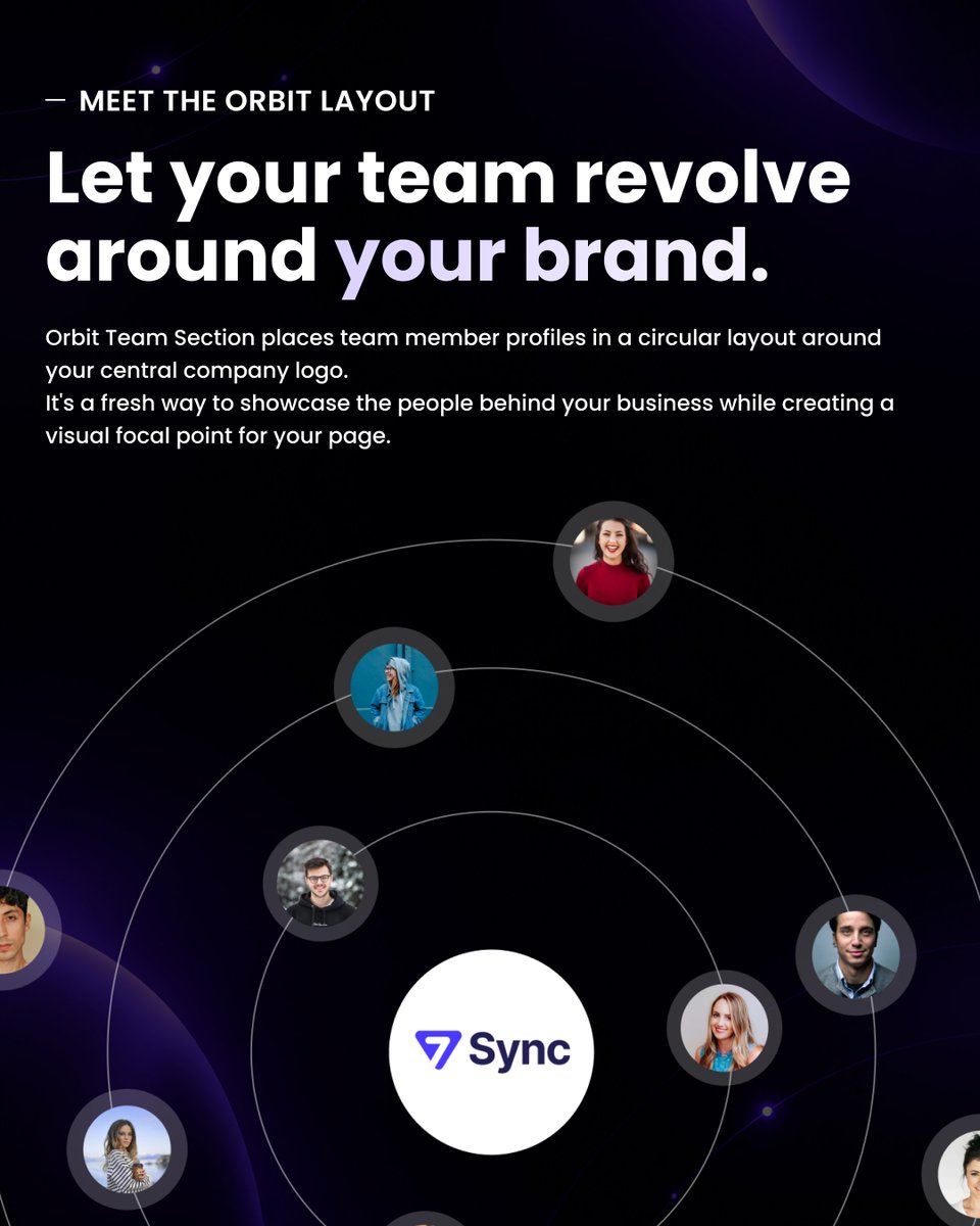 7sync_tech's tweet photo. Your team page doesn't have to look like everyone else's.

Move beyond static profile grids with Orbit Team Section for Framer.

Give your team page a fresh perspective.
🔗 https://t.co/uhI33Xa7kK

#Framer #WebDesign #UIDesign https://t.co/qsjYaPL7Uv