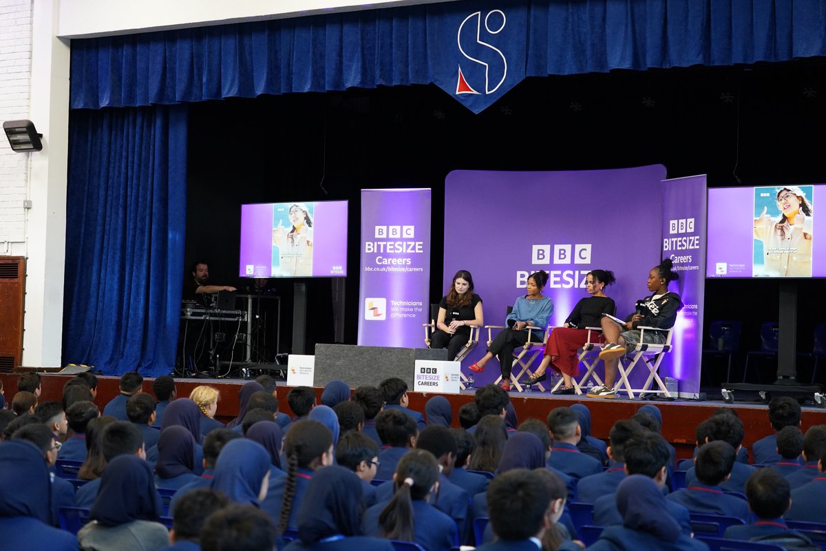 StepneyAS's tweet photo. We were delighted to welcome BBC Bitesize to Stepney All Saints School today for their Careers Tour, hosted by Fee Mak from BBC Radio 1Xtra.

Our students gained valuable career insights and inspiration from industry professionals.
#BBCBitesize #StepneyAllSaints #CareersEducation https://t.co/O7sKBcNyFw