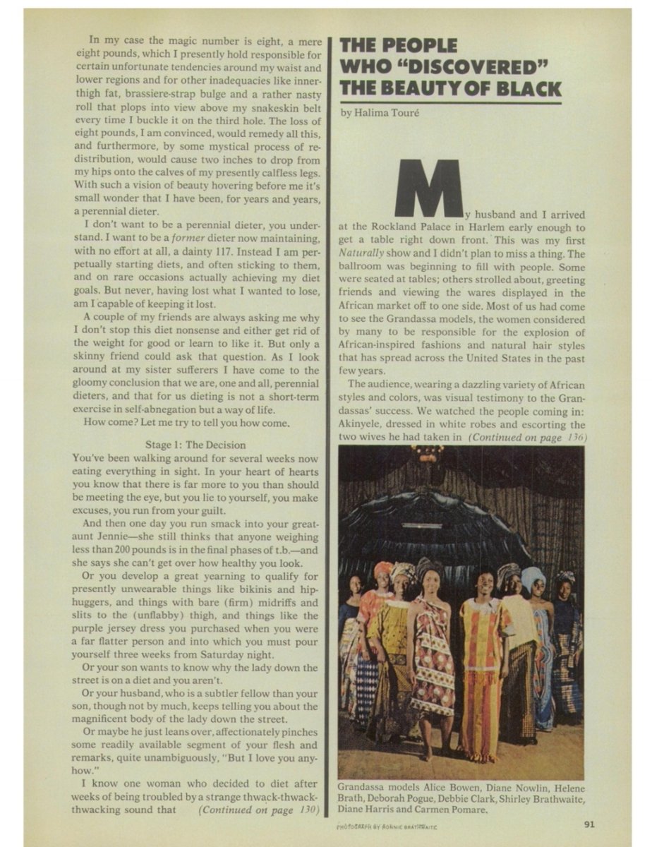 yorubalite's tweet photo. The easy charm &amp; generosity of spirit through which Yoruba culture has been shared with the world is well documented; erasure attempts are not just ethically challenged but practically impossible.

Gèlè in the eyes of the world (a thread)

Redbook magazine, New York, May 1971 https://t.co/dG1ZmfsUdm