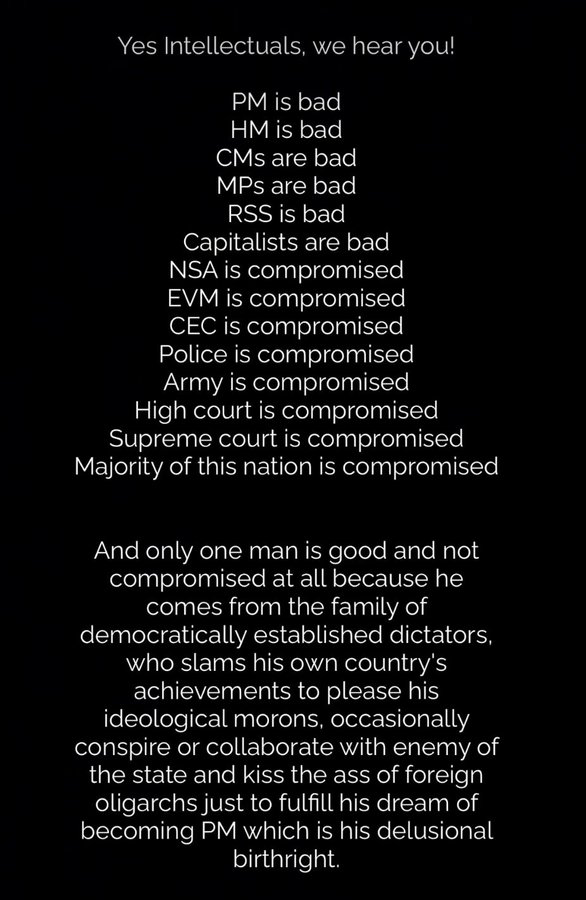 Dharmrakshak_09's tweet photo. Welcome to New India 🇮🇳 where everyother thing needs validation from a failed dynast https://t.co/dGBYlXxnm5