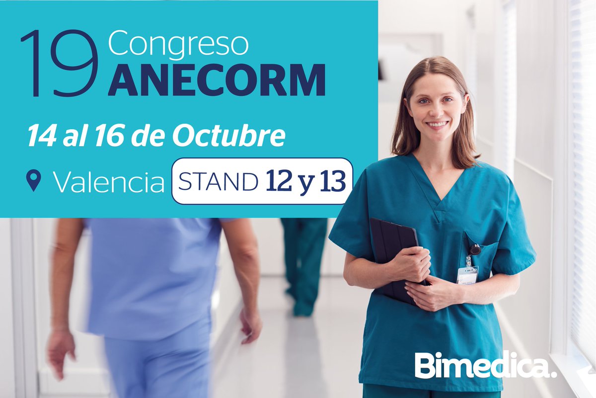 bimedica's tweet photo. 📢 ¡Hoy arranca el 19º Congreso ANECORM en Valencia!
Del 14 al 16 de octubre, estaremos en los stands 12 y 13 con nuestras soluciones para la prevención, cuidado e hidratación de la piel.
¡Ven a conocernos! 💙
#ANECORM2026 #Bimedica https://t.co/MPISNym4Wv