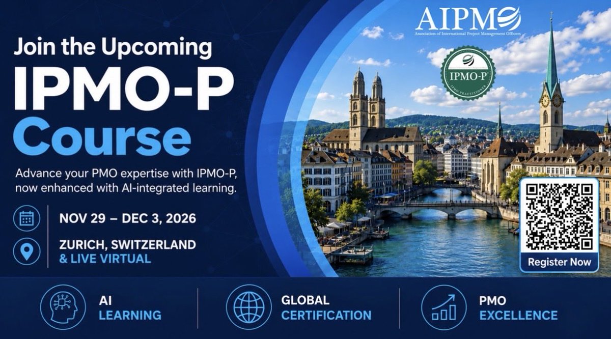 AIPMO_Certified's tweet photo. 📢 Final IPMO-P® Course of 2026
Advance your PMO expertise with the IPMO-P® (Practitioner) Certification, now enhanced with AI-integrated learning.
👉 Register here:
https://t.co/EnrWxEzQ6y
#ipmop #pmo #projectmanagement #leadership #artificialintelligence https://t.co/hxHro3bDbA