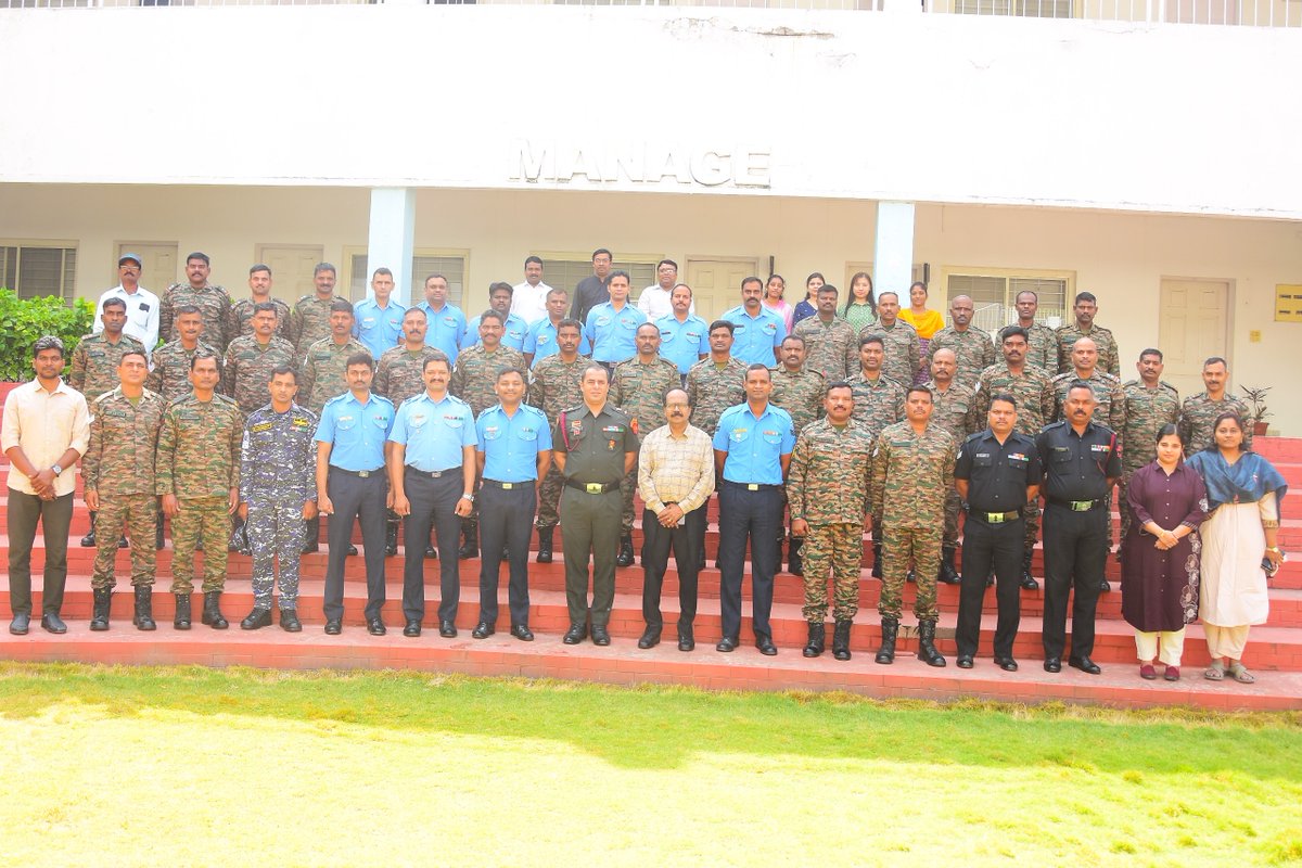 ManageHyd's tweet photo. #MANAGE,Hyderabad, inaugurated the 8th batch of the JJK Program, sponsored by DGR,Ministry of Defence
43 defence personnel from the Army,Navy&Air Force will gain knowledge, skills&practical exposure to pursue agripreneurship&sustainable livelihoods after retirement. @AgriGoI https://t.co/PyLGPMpLpg