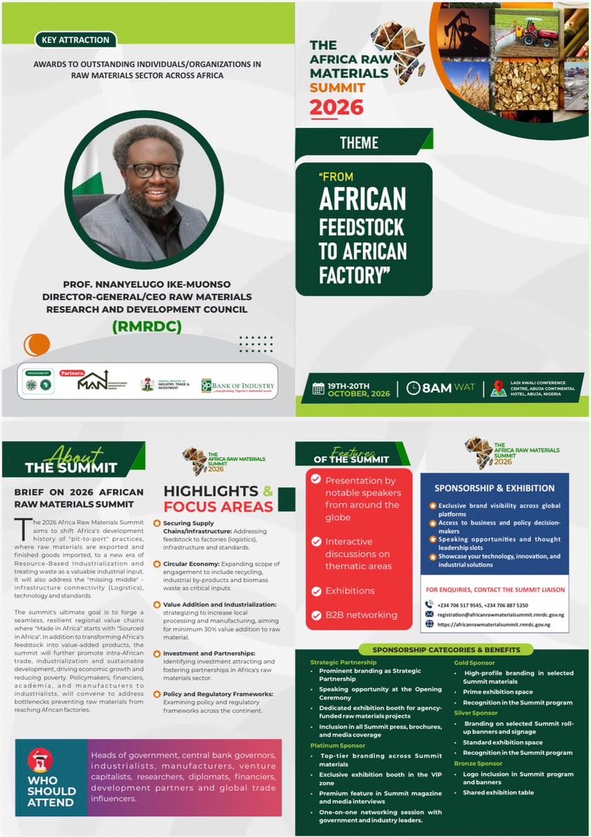 Official_RMRDC's tweet photo. Together, we can transform Africa into what it is truly meant to be. See you at the ARMS2026
#ARMS2026 #rmrdc #AfricanIndustrialisation #ValueAddition #AfricaRising https://t.co/spWzPRllPO