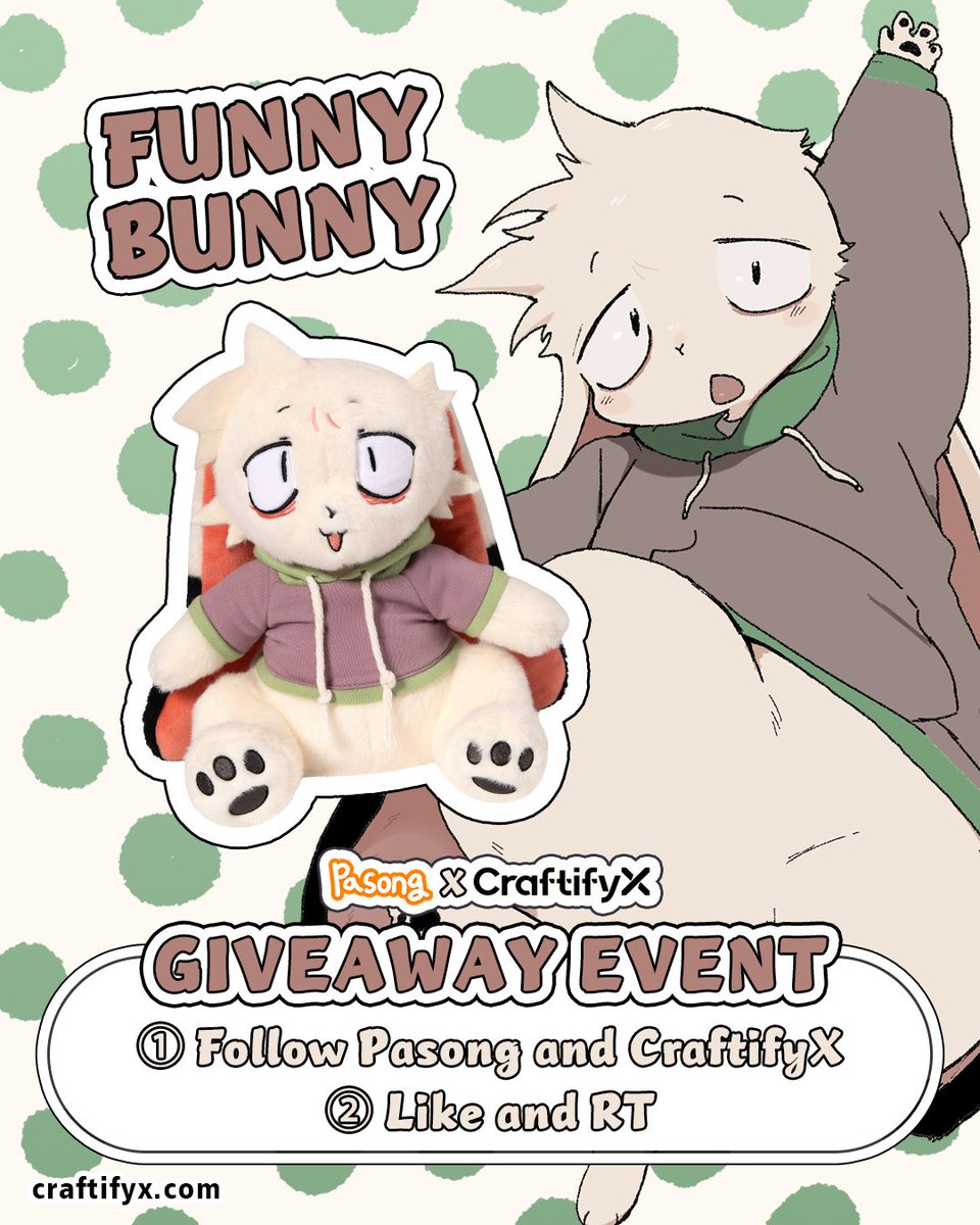 Pasong__'s tweet photo. Hello, thank you for your interest in my rabbit. ....
Thanks to your support, I’m able to host this plushie giveaway...

HOW TO ENTER:
1️⃣ Follow @Pasong__ &amp; @craftifyxco
2️⃣ Like &amp; RT this post

1 Winner will be selected on October 22th (shipping fee not included)

❤️❤️❤️❤️❤️❤️❤️ https://t.co/errZkTGuv6