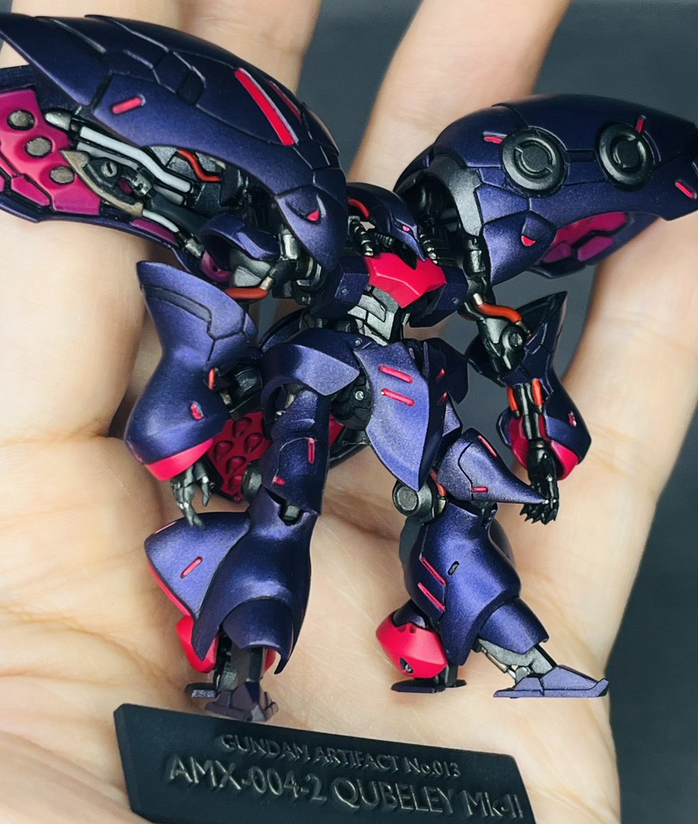 penny_1x's tweet photo. #ガンダムアーティファクト  
キュベレイ mk-2 作りました
ε-(´∀｀; )

久しぶりにキュベレイ作りましたが
まぁ大変だし気を使うしで
疲れるアーティファクト 第一位デス

でもカッコいいんよ
😤👍

自作パーツ入れたり
ファンネルコンテナ？は可動式としたりで
なかなかエッチな後ろ姿でしょ？😍 https://t.co/w3zFPAIWXh