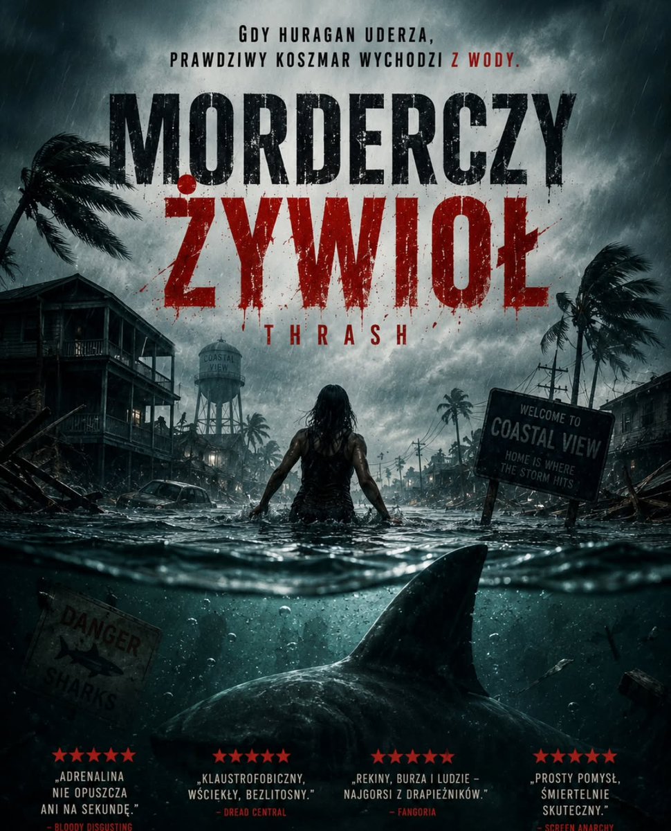 Yuri87Lopez's tweet photo. 3/10 
Killer Force (2026)

A hurricane, a flooded town, hungry sharks. Tommy Wirkola had the budget, Australian locations, a two-million-liter water tank, and Phoebe Dynevor and Djimon Hounsou. Yet the film never knows what it wants to be. 83 https://t.co/PoQ3ySwfdn
