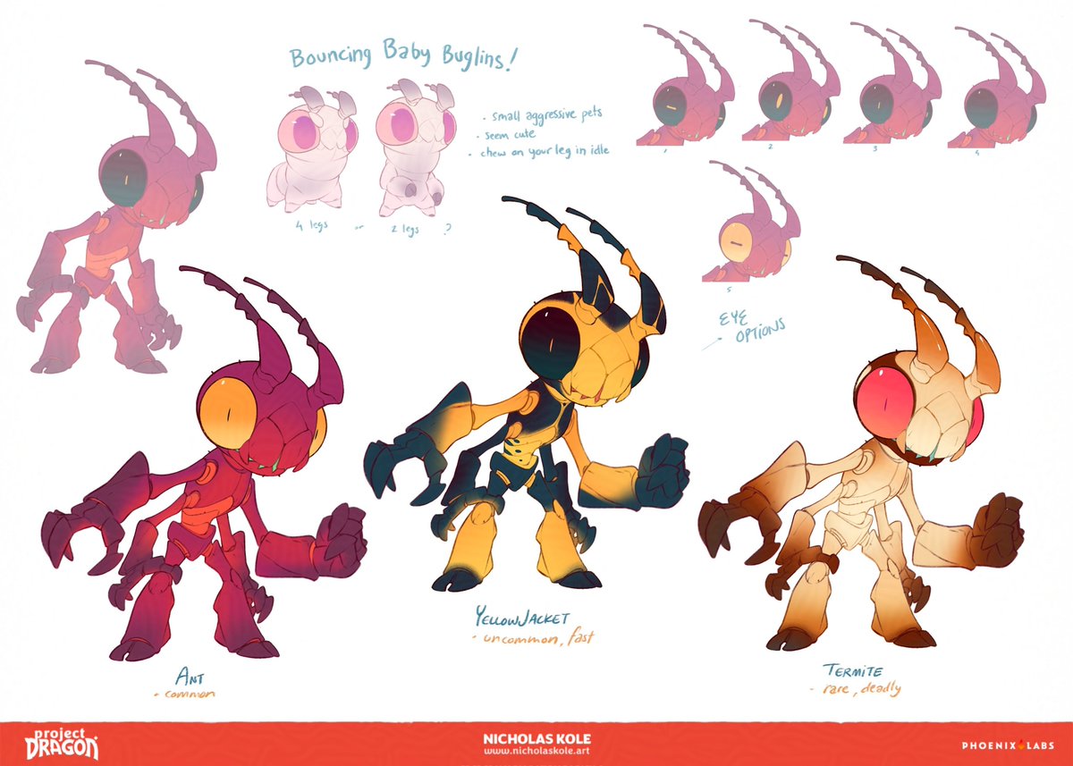 EverhavenWorld's tweet photo. 🧵1/2 
#Everhaven design explorations for the Buglin enemy. Further exploration of variants based on different biomes. #BringBackProjectDragon #ProjectDragon #conceptart #2Dart #gameart #cancelledgames #cozygames 

Artwork by @FromHappyRock https://t.co/tTmKUohV1N
