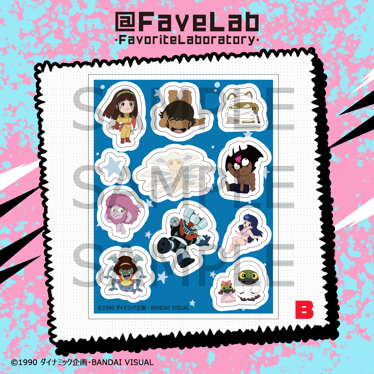 FaveLab_'s tweet photo. 【🖤CBキャラ永井豪ワールドNEW ITEM⭐️】  
 ＼ NEW ITEM 情報解禁🎉 ／      
『CBキャラ永井豪ワールド』  
 アクリルフレークA/B/C/D（全４種）⭐️

@FaveLab_より『CBキャラ永井豪ワールド』のアクリルフレークが登場❗️  W70mm×H90mmのフレームの中にダイカットのCBキャラ達が可愛く大騒ぎ💥  
お好きなCBキャラを入れて飾って自分だけのデコレーションを楽しめます🎵   
⚠️各パーツに粘着力はなく貼り付けることはできません。      

発売時期や詳細は、追って本アカウント（X）にて 公開いたします。  ぜひ続報をお楽しみに‼️✨      

「©1990 ダイナミック企画・BANDAI VISUAL」