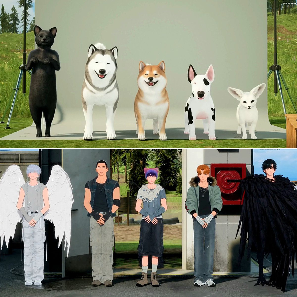 wegoating's tweet photo. Wolf Unit 🐺💖🐶💞🐺🐱💗🍭🎀
         vs
Angel Unit 🪽🖤🦅🧛🏻🐦‍⬛🦇♠️☄️🔥 https://t.co/JMeRcqGJX7