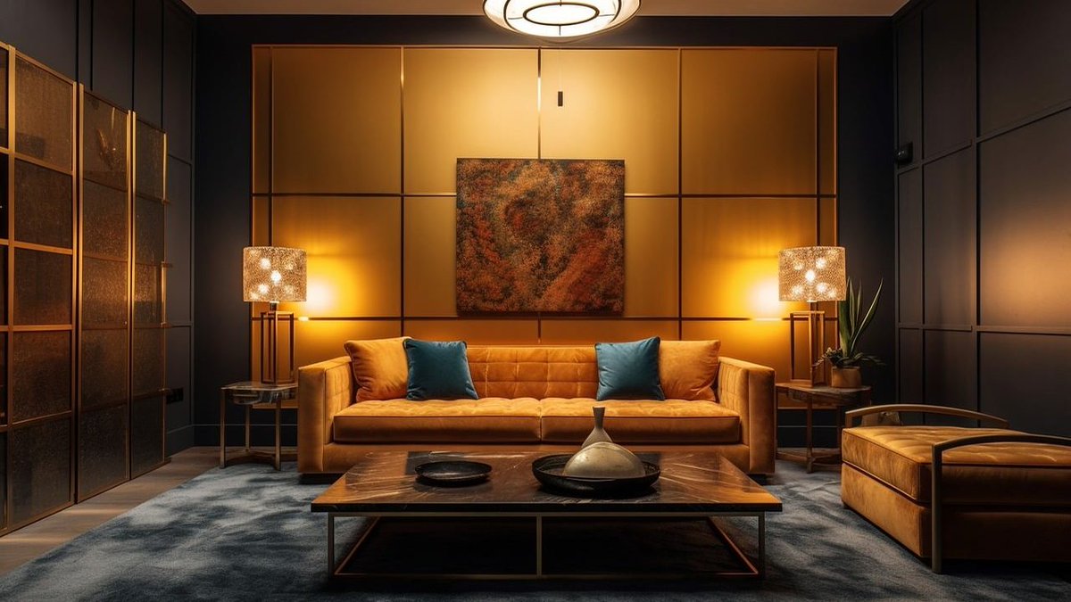 SofiaPerss128a's tweet photo. Would you style a mustard sofa with a deep blue carpet in your living room? https://t.co/4qiHc7ffaB