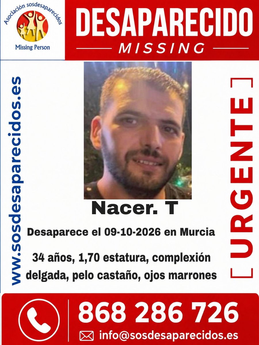 sosdesaparecido's tweet photo. 🆘 DESAPARECIDO
#España #sosdesaparecidos #Desaparecido #Missing #Murcia
Síguenos @sosdesaparecido https://t.co/445p8tWFa1