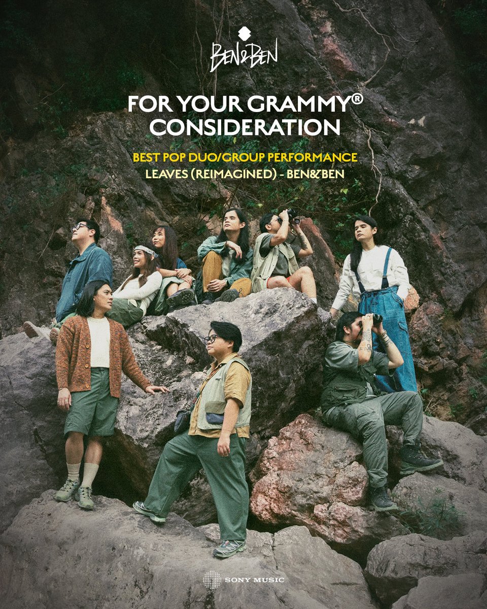 BenAndBenMusic's tweet photo. “LEAVES” FOR YOUR GRAMMY CONSIDERATION 🍃

The reimagined version of “Leaves”, a song that grew up with all of us, has been submitted for consideration to the Grammys for Best Pop Group/Duo Performance!

Suntok sa buwan, imposibleng pangarap, pero susubok pa rin! Salamat sa paglipad kasama namin, Liwanag 💙💛