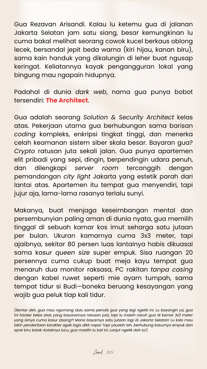 sultanmenteng's tweet photo. ᅠ 
ⓘ Cybercrime, illegal transactions, mild profanity, chaotic/absurd comedy, breaking the 4th wall, and unconventional lifestyle.
ᅠ https://t.co/SkdcNtzZcT