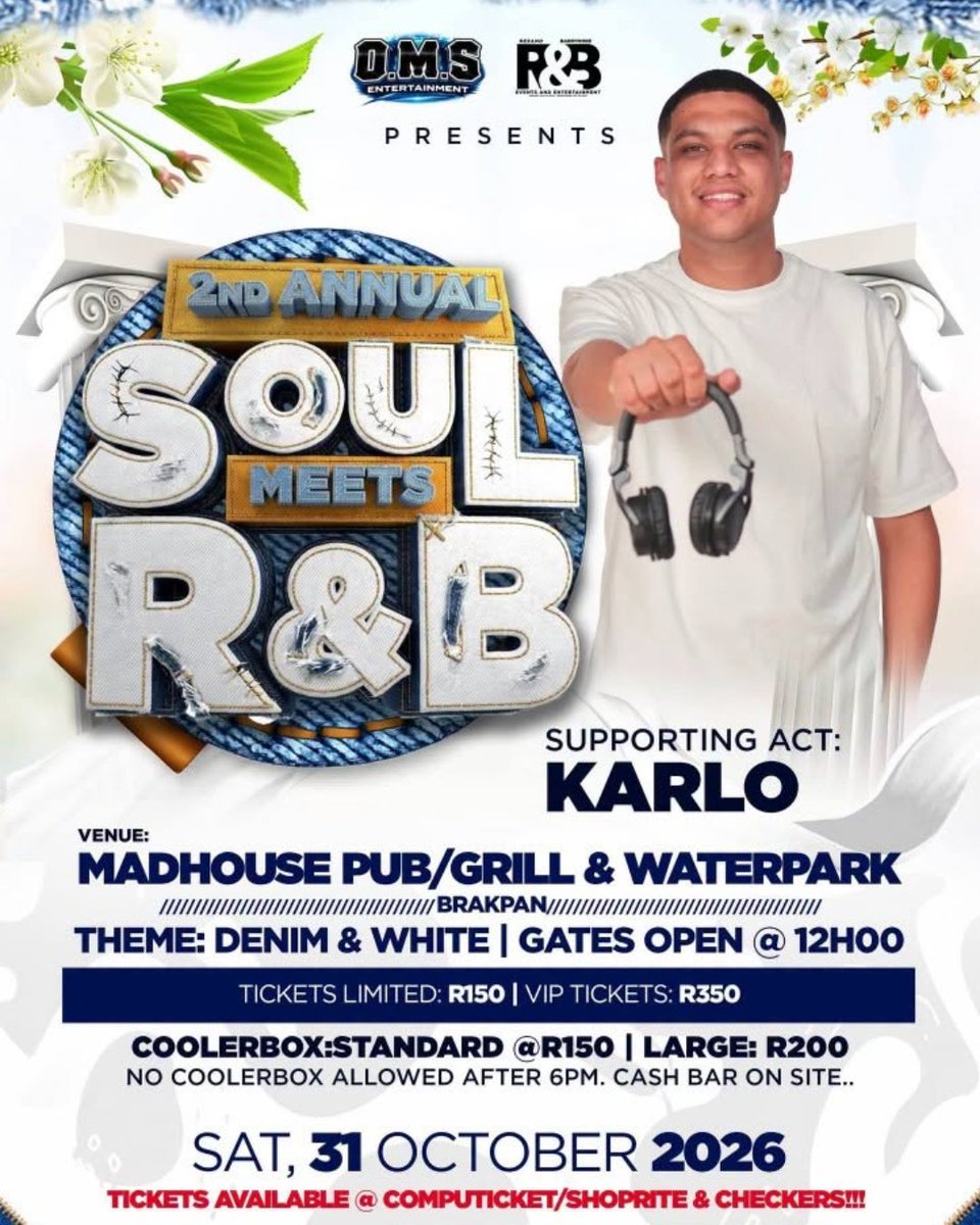 Computicket's tweet photo. 🎶❤️ Which era had the BEST Soul &amp; R&amp;B love songs?
🎵 80s
🎤 90s
💿 2000s
🔥 Today
Name ONE song that proves your point! 👇🏾
🔗 https://t.co/AVDUzNeufv
📍 Brakpan – Madhouse Pub/Grill &amp; Waterpark
🗓️ 31 Oct
💰 From R150
#SoulMeetsRnB #SoulMusic #RnBClassics #DenimAndWhite https://t.co/kW2Pg5Wy1W