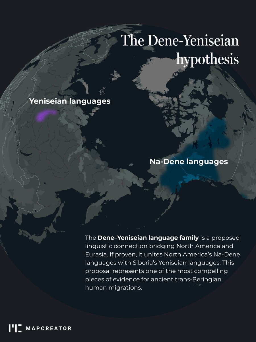 mapcreator_io's tweet photo. Did you know the native languages of Alaska and Siberia might share a common ancestor? 🌍✨ #language #mapmaking #navajo https://t.co/KA3GZZifPQ