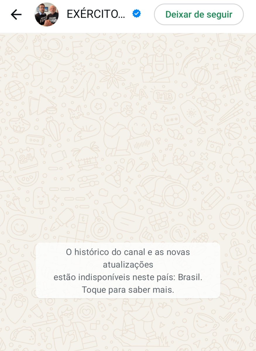 reporterenato's tweet photo. Canal Exército do Lula no WhatsApp é suspenso no Brasil pelo TSE. Suspensão coincide com a votação do fim da escala 6X1. Canal Tropa do Flávio continua em atividade. https://t.co/NM4iw0bSkx