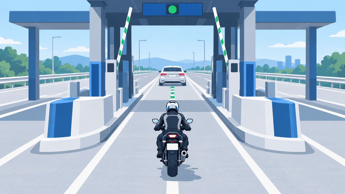 bike_otro's tweet photo. 二輪ETCレーンでは、十分な車間距離を取り、時速20km以下で1台ずつまっすぐ徐行。並走・追い抜き・後退は、通信エラーや事故につながるため禁止です。出発前にETCカードの挿入と有効期限も確認しておきたいですね。
https://t.co/rQ5LZ9MZTU
#バイク安全 #ETC https://t.co/dOy8Dj3j1G