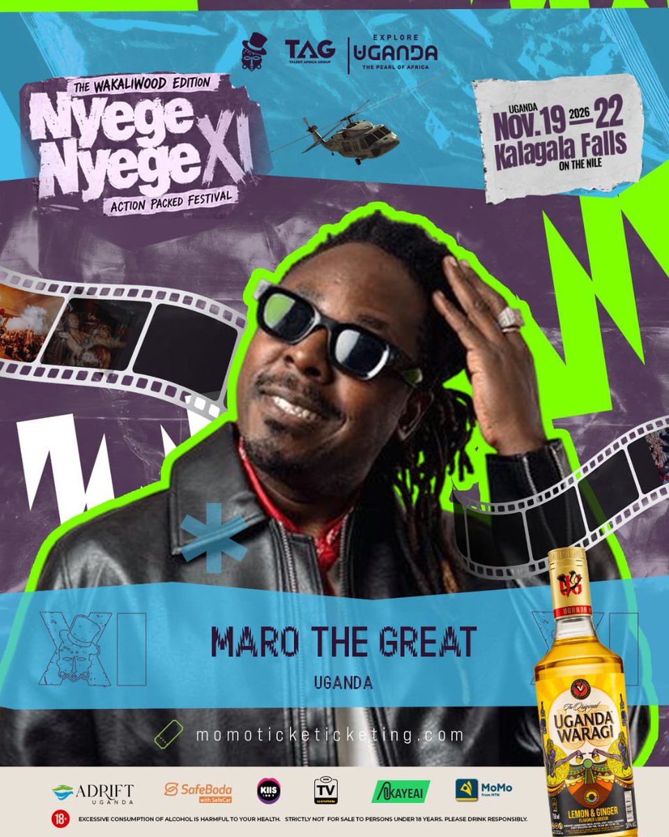 Mugibson's tweet photo. Phase II of the #NyegeNyege2026 has dropped!

Use this as your sign in case you haven’t and click https://t.co/nWclYeaI8z to secure your all weekend pass at 110K now; for all roads lead to Kalagala Falls come Nov 19 - 22 for #NyegeNyegeXI. Grab your tickos now. See ya! #TAGEvents https://t.co/IbDFC462qR