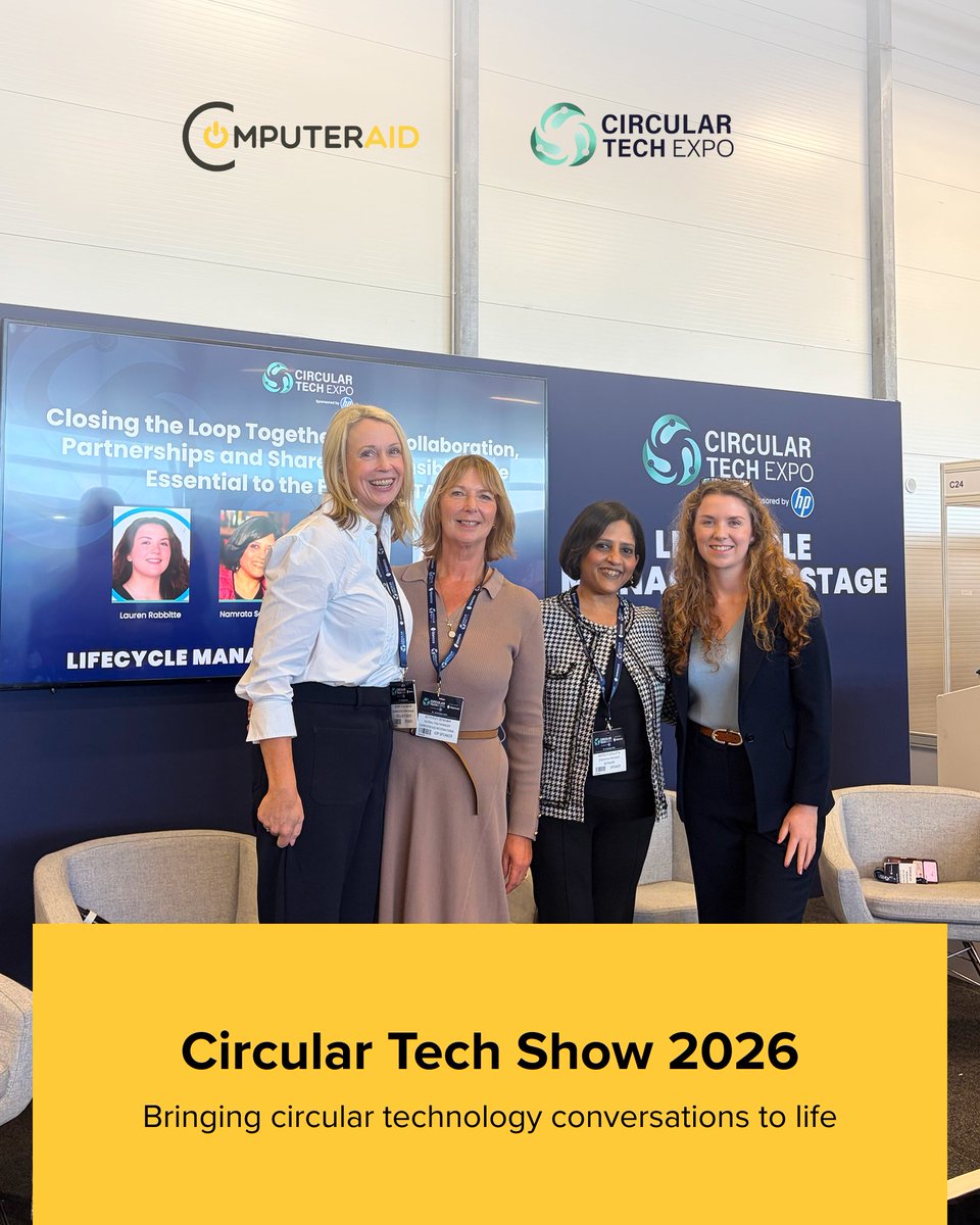 Computer_Aid's tweet photo. Yesterday, Bev Benham spoke at Circular Tech Expo on “Closing the Loop Together”, and why collaboration and shared responsibility matter to ITAD.

Today is the last day; it's open till 3:30 pm: https://t.co/7W3ExwLPXk #CircularTech #ITAD #DigitalInclusion https://t.co/bRSxRhx9cP