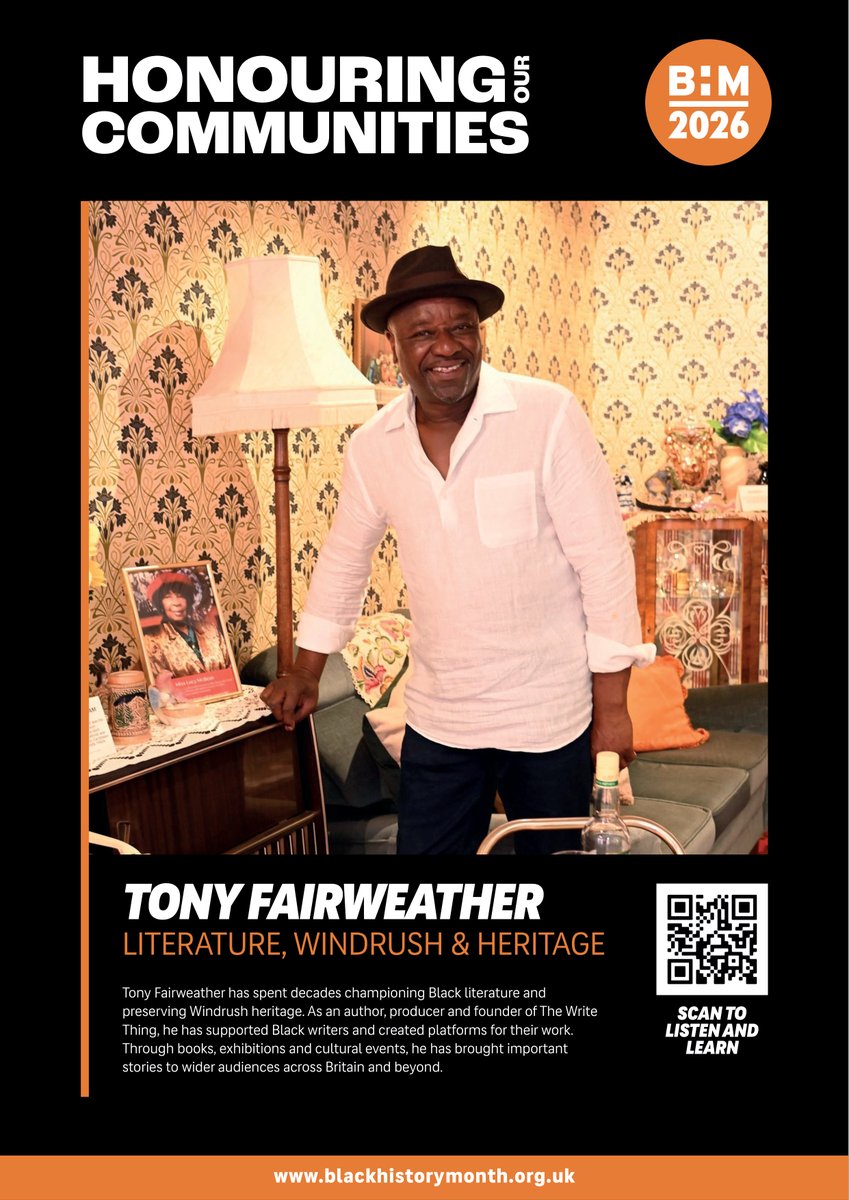 bhmuk's tweet photo. Our stories deserve to be heard. This Black History Month, we honour Tony Fairweather through Honouring Black Britain 2026.
Nomination: https://t.co/g0ecyR7U1P
Listen: https://t.co/Miy90Ae8Cg
#BlackHistoryMonth #HonouringOurCommunities #HonouringBlackBritain https://t.co/3crFlliuQp