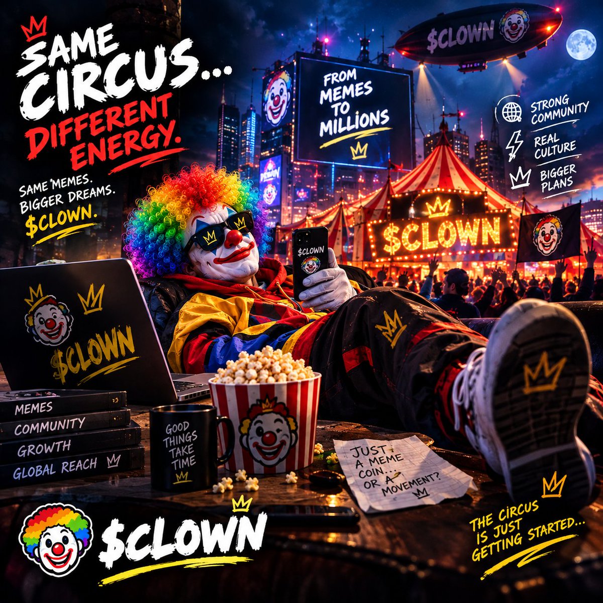 sabsman_'s tweet photo. 🎭 Memes, culture, and community. Welcome to $CLOWN. 🎪

🌐 https://t.co/VHzymCXfYw
𝕏 https://t.co/WRahHR0g7Y
💬 https://t.co/hAh4e3wwTN
📜 0x7dbb24341153f120fceafa0a1ce6a189fe5394ab

#CLOWN #Web3 #CryptoMemes
@Yourpop8 https://t.co/702mW9pPkk