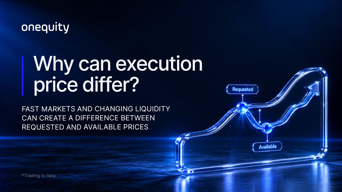 OnEquityGroup's tweet photo. Execution price can differ from the requested price when markets move quickly or available liquidity changes.

That difference is known as slippage and can be positive or negative.

#OnEquity #Execution https://t.co/V7QeRouETk
