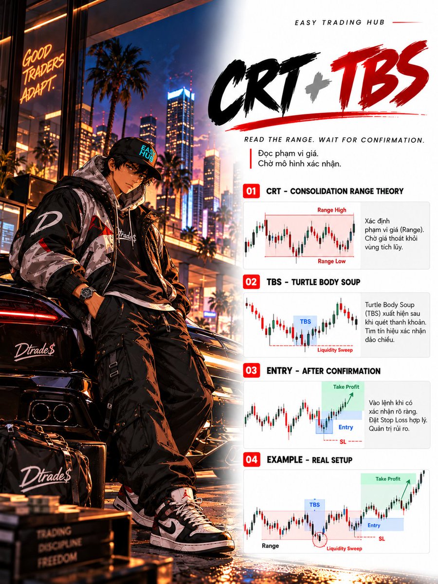 dtradedolla's tweet photo. 4 trading methods. One goal: find your edge.
Wyckoff, Trendline, ICT hay CRT + TBS — bạn đang sử dụng phương pháp nào?
Bạn chọn trường phái nào? 👇
4 phương pháp giao dịch. Một mục tiêu: tìm lợi thế của riêng bạn.
#Dtrade #EasyTradingHub #TradingStrategy #PriceAction