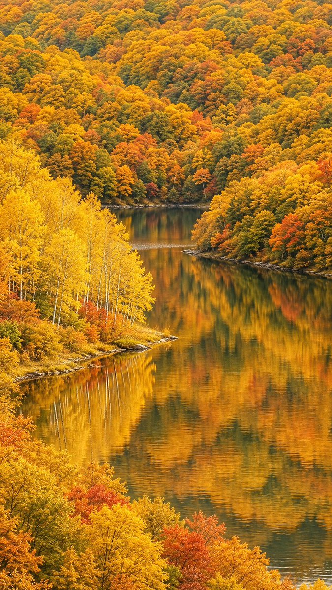 TheNatureeeGirl's tweet photo. The mountains and the lake are overflowing with autumn🍁Even though I'm just gazing without thinking about anything, it's the perfect view, isn't it. https://t.co/JGARvdx3sQ